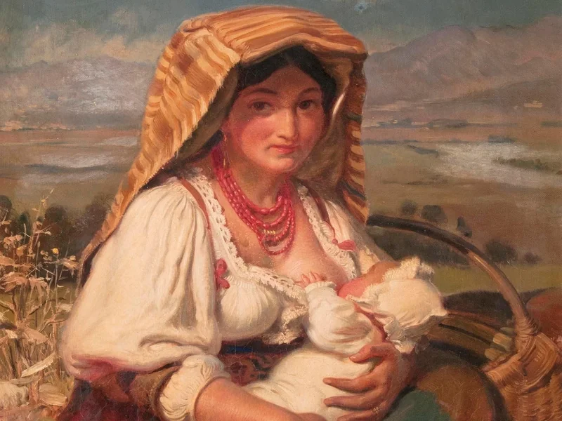 1836-Vilhelm Rosenstand - Giovane donna italiana con bambino